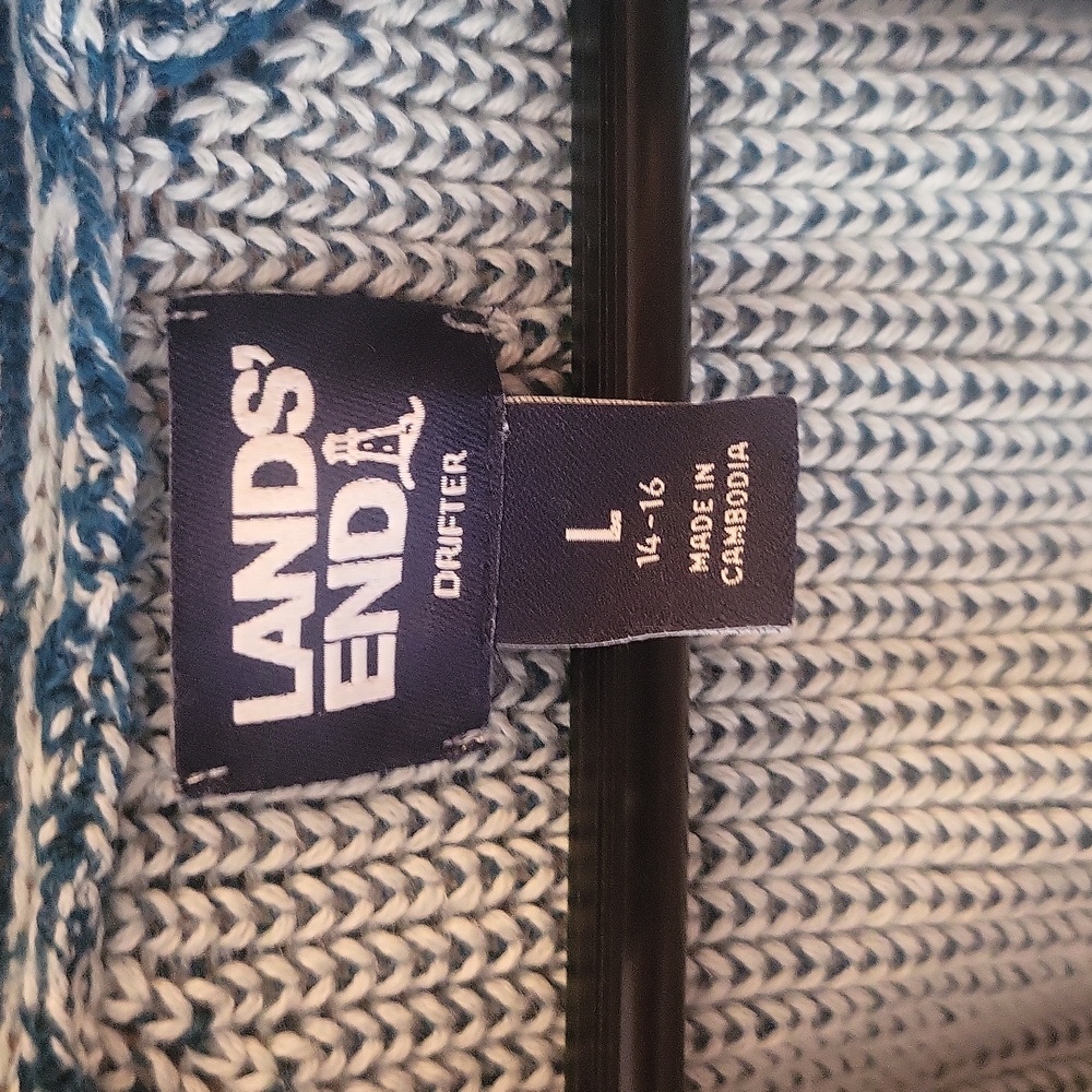 Lands' End women's Drifter Shaker  open cardigan sweater. Large.  Women's - Picture 2 of 8